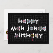 Mah Jongg Stippen Verjaardag Briefkaart (Voorkant / Achterkant)