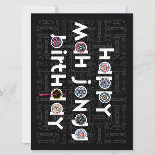 Mah Jongg Stippen Verjaardag Kaart