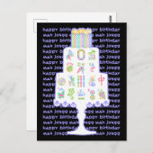 Mah Jongg Taart Verjaardag Briefkaart (Voorkant / Achterkant)