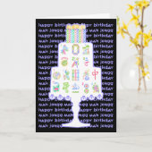 Mah Jongg Taart Verjaardag Kaart (Gele Bloem)