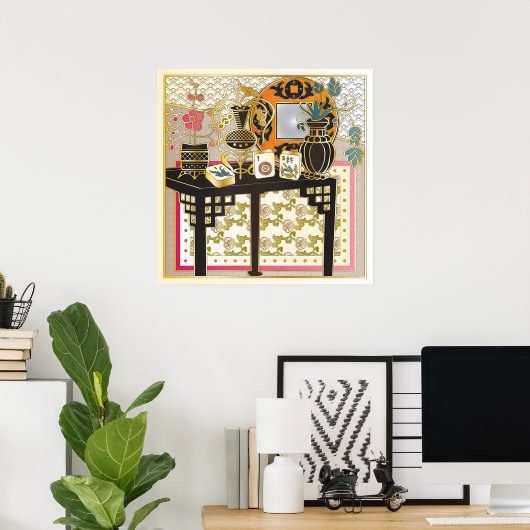 Mah Jongg Table Poster (Thuiskantoor)