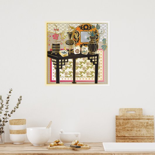 Mah Jongg Table Poster (Keuken)