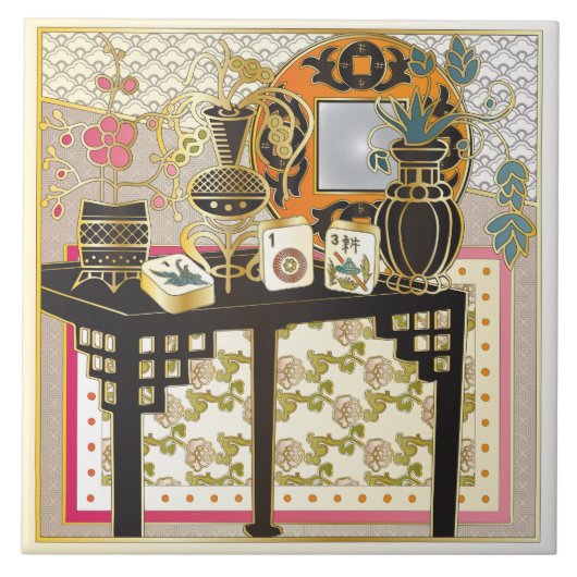 Mah Jongg Table Tegeltje (Voorkant)