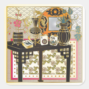 Mah Jongg Table Vierkante Sticker