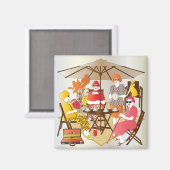 Mah Jongg Tea Party Magneet (Voorkant / Achterkant)