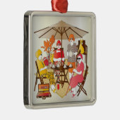 Mah Jongg Tea Party Metalen Ornament (Rechts)