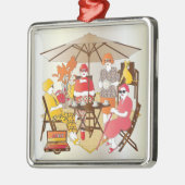 Mah Jongg Tea Party Metalen Ornament (Links)