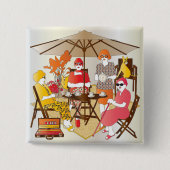 Mah Jongg Tea Party Vierkante Button 5,1 Cm (Voorkant)