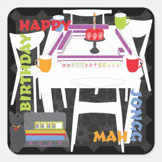 Mah Jongg-Tegels en Stickers voor tafelgebruik (Voorkant)