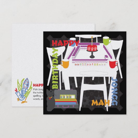 Mah Jongg Tegels en Table Flat Kaart (Voorkant / Achterkant)