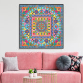 Mah Jongg Tegels Mandala Canvas (Insitu (Woonkamer))