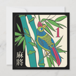 Mah Jongg Tegels Vogel Flat Kaart