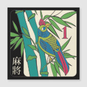 Mah Jongg Tegels Vogel Flat Magnet (Voorkant)