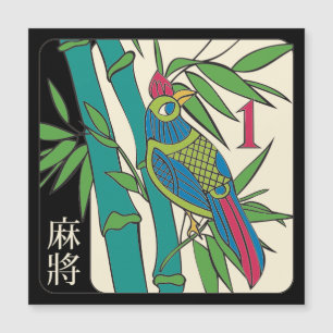 Mah Jongg Tegels Vogel Flat Magnet