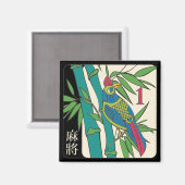 Mah Jongg Tegels Vogelmagneet Magneet (Voorkant / Achterkant)