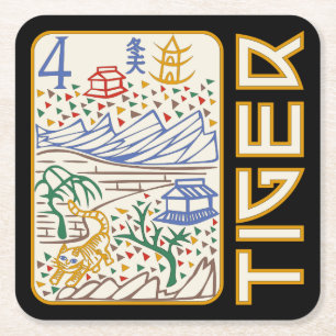 Mah Jongg Tiger Onderzetter