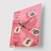 Mah Jongg Tiles Clock Vierkante Klok (Hoek)
