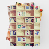 Mah Jongg Tiles Gift Wrap Inpakpapier Vel (In situ)