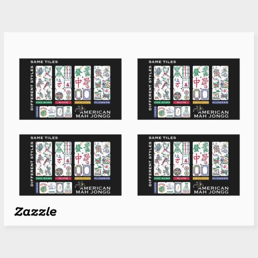 Mah Jongg Tiles Same Rechthoekige Sticker (Vel)