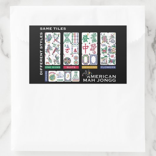 Mah Jongg Tiles Same Rechthoekige Sticker (Tas)
