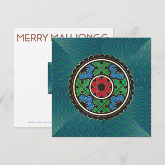 Mah Jongg Vakantie uitnodiging/Flat Kaart (Voorkant / Achterkant)