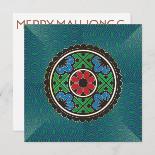 Mah Jongg Vakantie Uitnodiging/Plat Kaart (Voorkant / Achterkant)