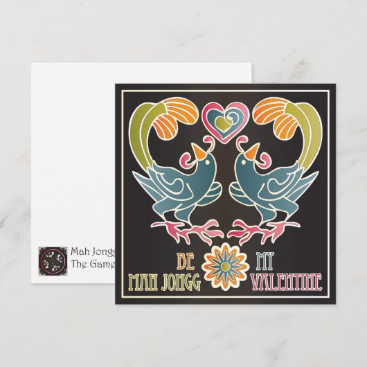 Mah Jongg Valentijn Feestdagenkaart (Voorkant / Achterkant)