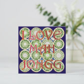 Mah Jongg Valentijn I Love MJ Feestdagenkaart (Staand voorkant)