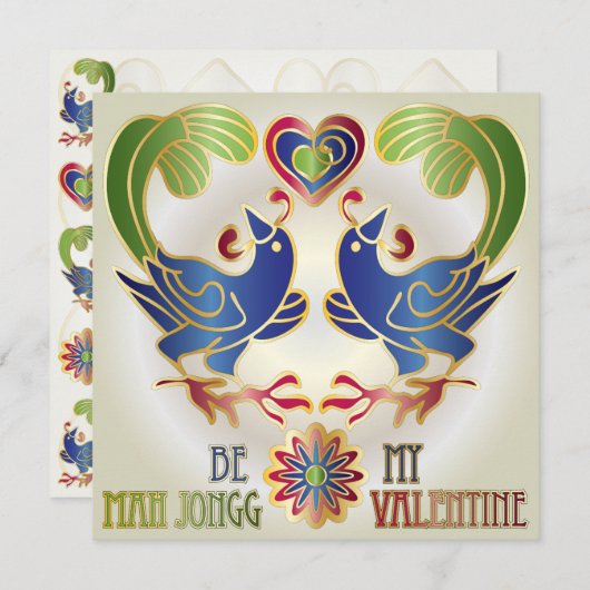 Mah Jongg Valentijn wordt mijn MJ Valentijn Feestdagenkaart (Voorkant / Achterkant)