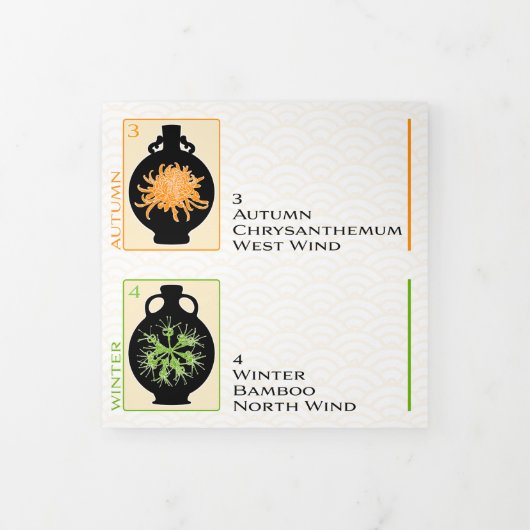Mah Jongg Vases Trifold Kaart (Cover)