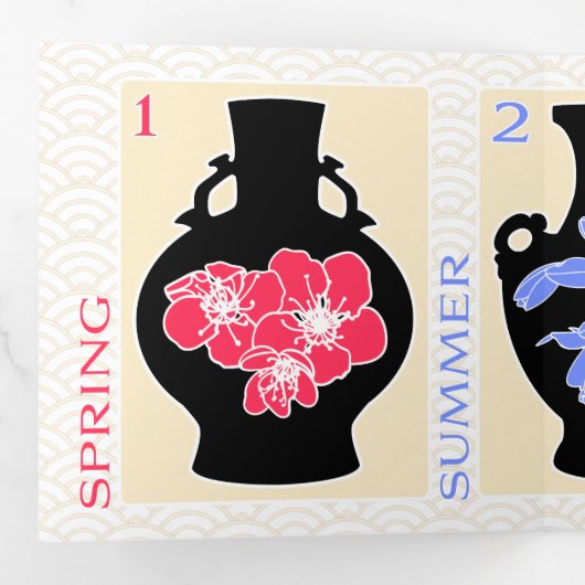 Mah Jongg Vases Trifold Kaart (Binnenzijde eerst)