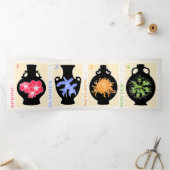 Mah Jongg Vases Trifold Kaart (Binnen)