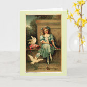 Mah Jongg Verjaardag Kaart Dove (Gele Bloem)