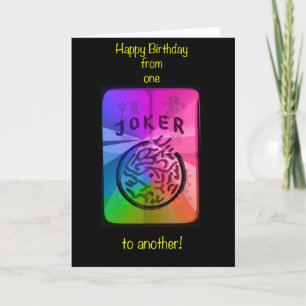 Mah Jongg Verjaardag Kaart van de ene Joker naar d