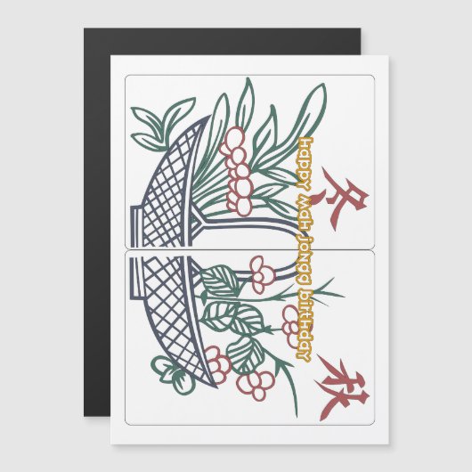 Mah Jongg Verjaardagsmand Kaart (Voorkant / Achterkant)