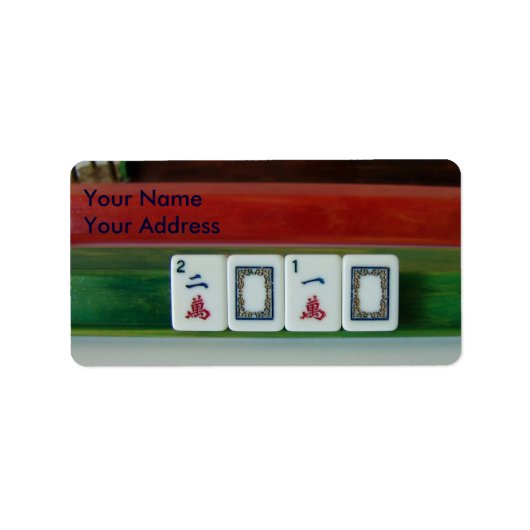 Mah-Jongg verslaving Etiket (Voorkant)