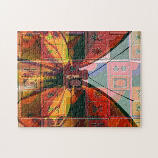 mah jongg vlinderpuzzel . legpuzzel (Horizontaal)