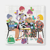 Mah Jongg Vogelmagneet Magneet (Voorkant)