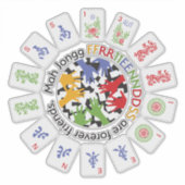 Mah Jongg Vrienden Vinyl Sticker (Voorkant)