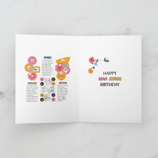 Mah Jongg Winds Birthday Kaart (Binnen)