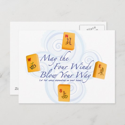 Mah Jongg Winds Briefkaart (Voorkant / Achterkant)