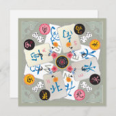 Mah Jongg Winds Flat Kaart Notitiekaartje (Voorkant / Achterkant)