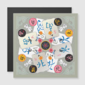 Mah Jongg Winds Magnet Kaart (Voorkant / Achterkant)