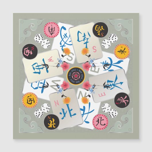 Mah Jongg Winds Magnet Kaart (Voorkant)