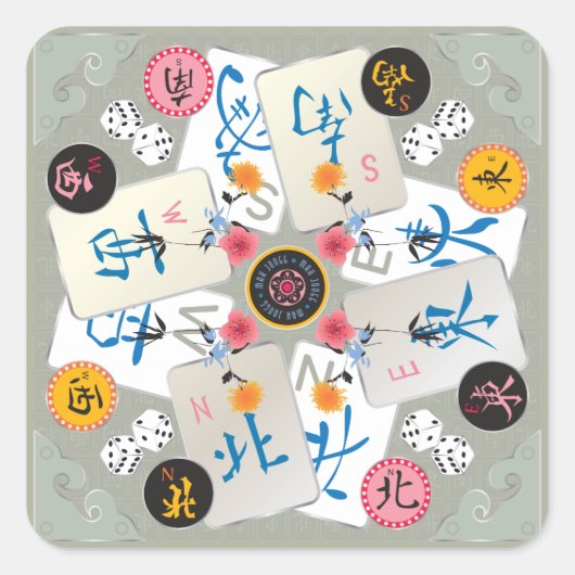 Mah Jongg Winds Stickers (Voorkant)
