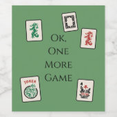 Mah Jongg Wine Label Wijn Etiket (Enkel label)