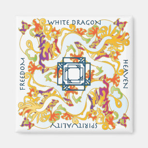 Mah Jongg Witte Dragon Magnet