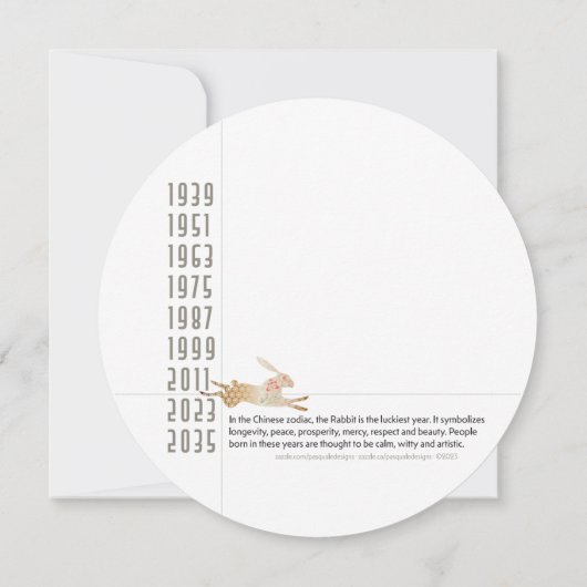 Mah Jongg Year of the Rabbit Flat Kaart (Achterkant)