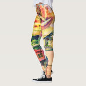 Mah Jongg Yellow Rose Leggings (Links)
