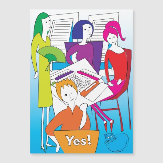 Mah Jongg Yes Magnet Kaart Magnetische Uitnodiging (Voorkant)